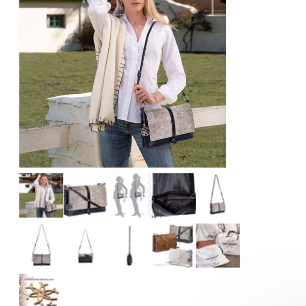 Urban Equestrian Brazilian Cowhide Crossbody Bag - Picture 2 of 6